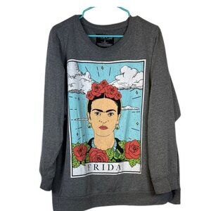 Frida Kahlo Gray Sweater Japanese Streetwear Size 3/3X EUC #2525